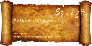 Szikra Ágnes névjegykártya